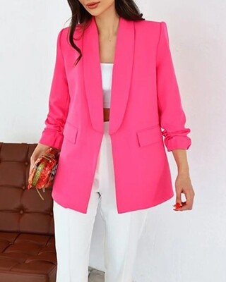 Pink Sleeves Ruffle Detailed Jacket