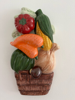 Ceramic Fruit Basket Wall Hanging Crafted In Portugal
