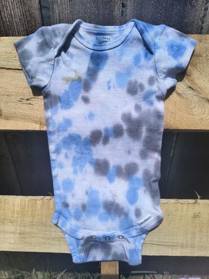 Blue &amp; Grey Tie Dye Onesie