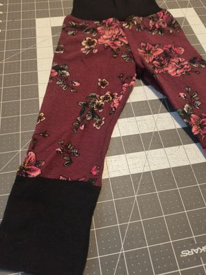Upcycled Baby Pants- Pink Flowers