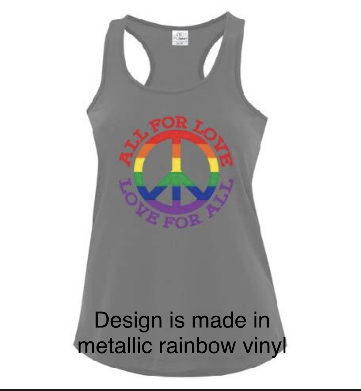 All for Love Peace Racerback Tank
