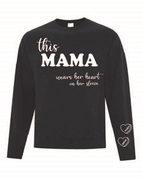 Mom Heart on Sleeve Sweatshirt