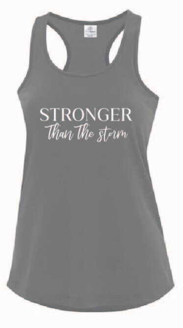 Stronger than the storm Racerback Tank