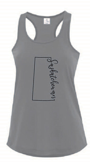 Saskatchewan Written Racerback Tank