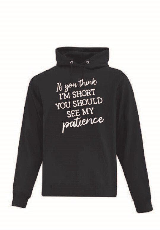 Short Patience Adult Hoodie