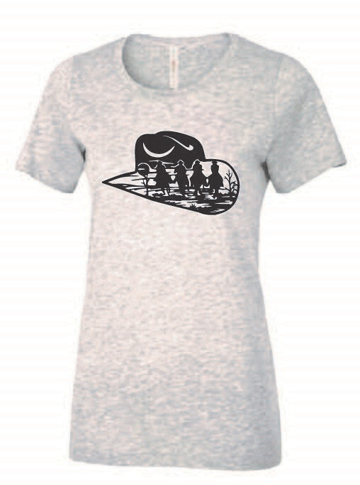 Cowboy Hat Ladies Eurospun Tee