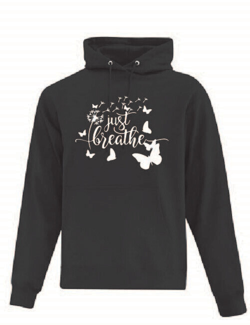 Just Breathe Butterflies Adult Hoodie