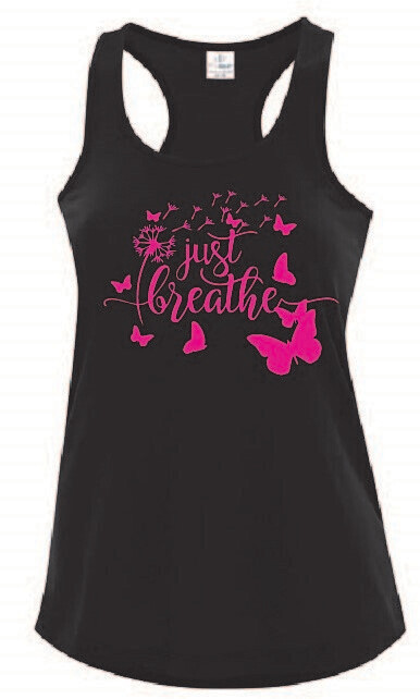 Just Breathe Butterflies Racerback Tank