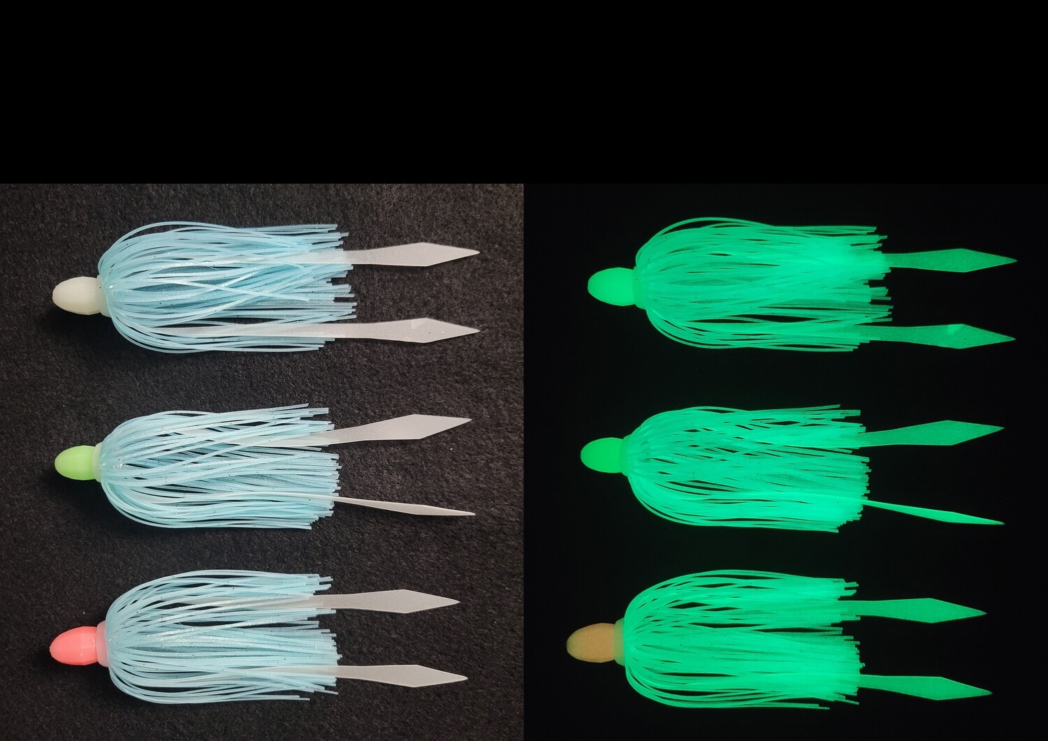 (3) Pack - Glow Bead, Blue Glow Skirt & Glow Tail