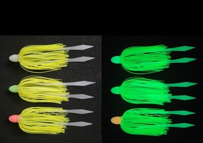 (3) Pack - Glow Bead, Yellow Glow Skirt & Glow Tail