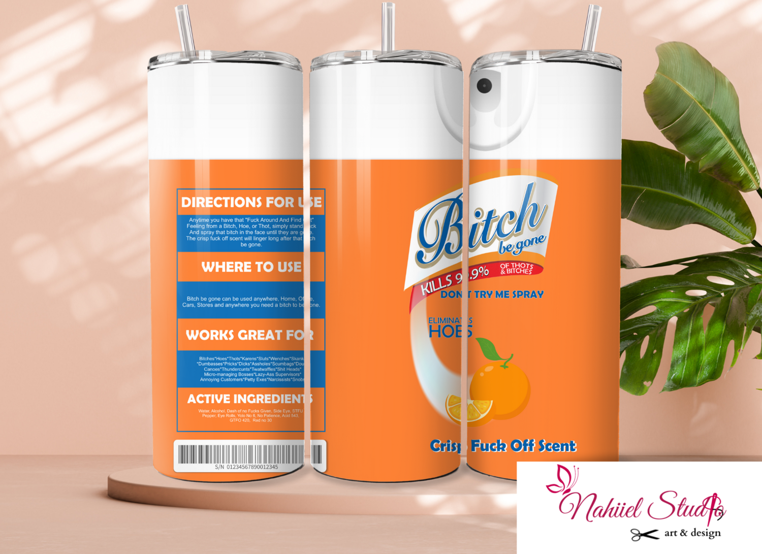 Disinfectant Spray Tumbler with colored lid