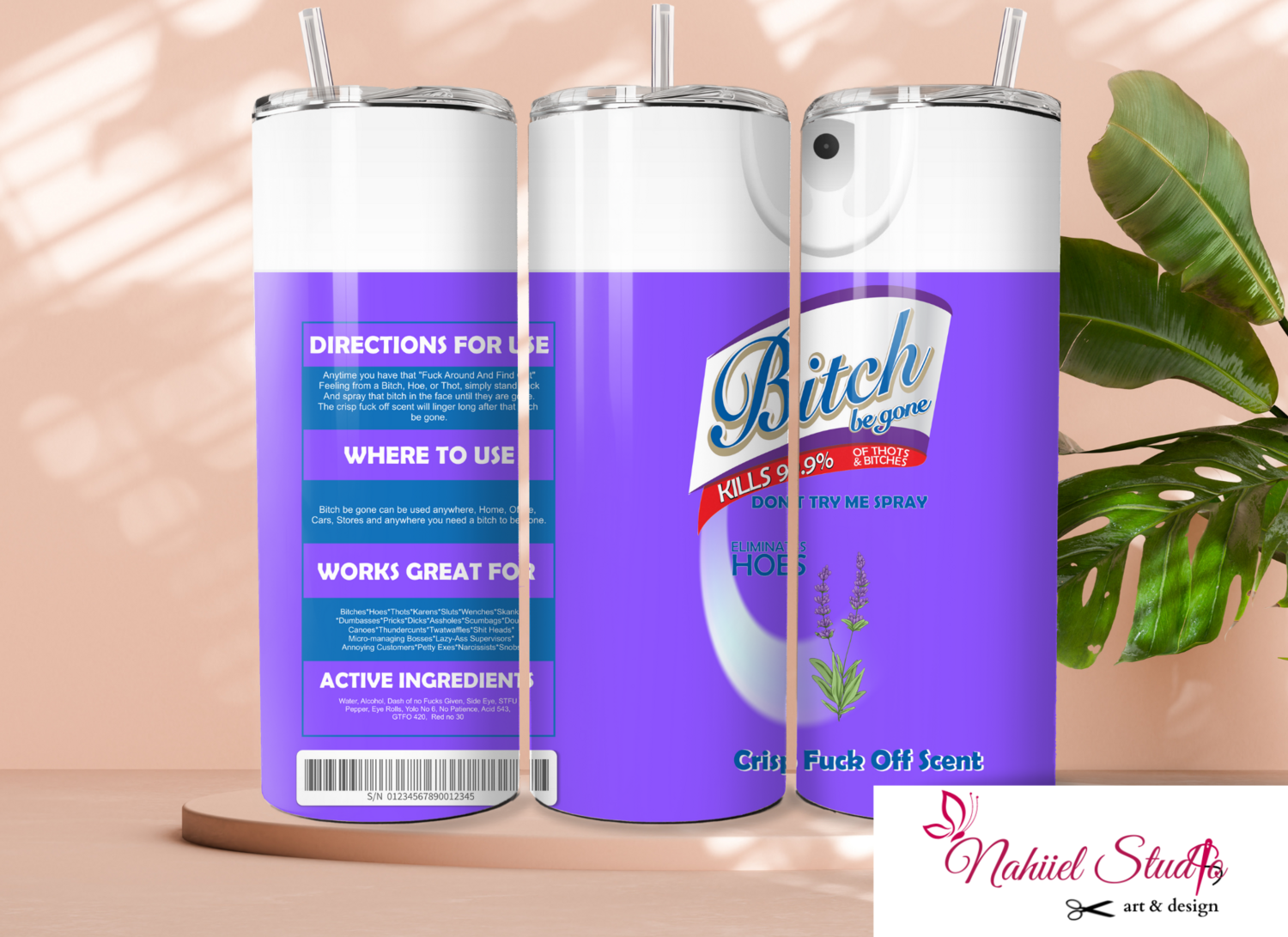 Disinfectant Spray Tumbler with colored lid