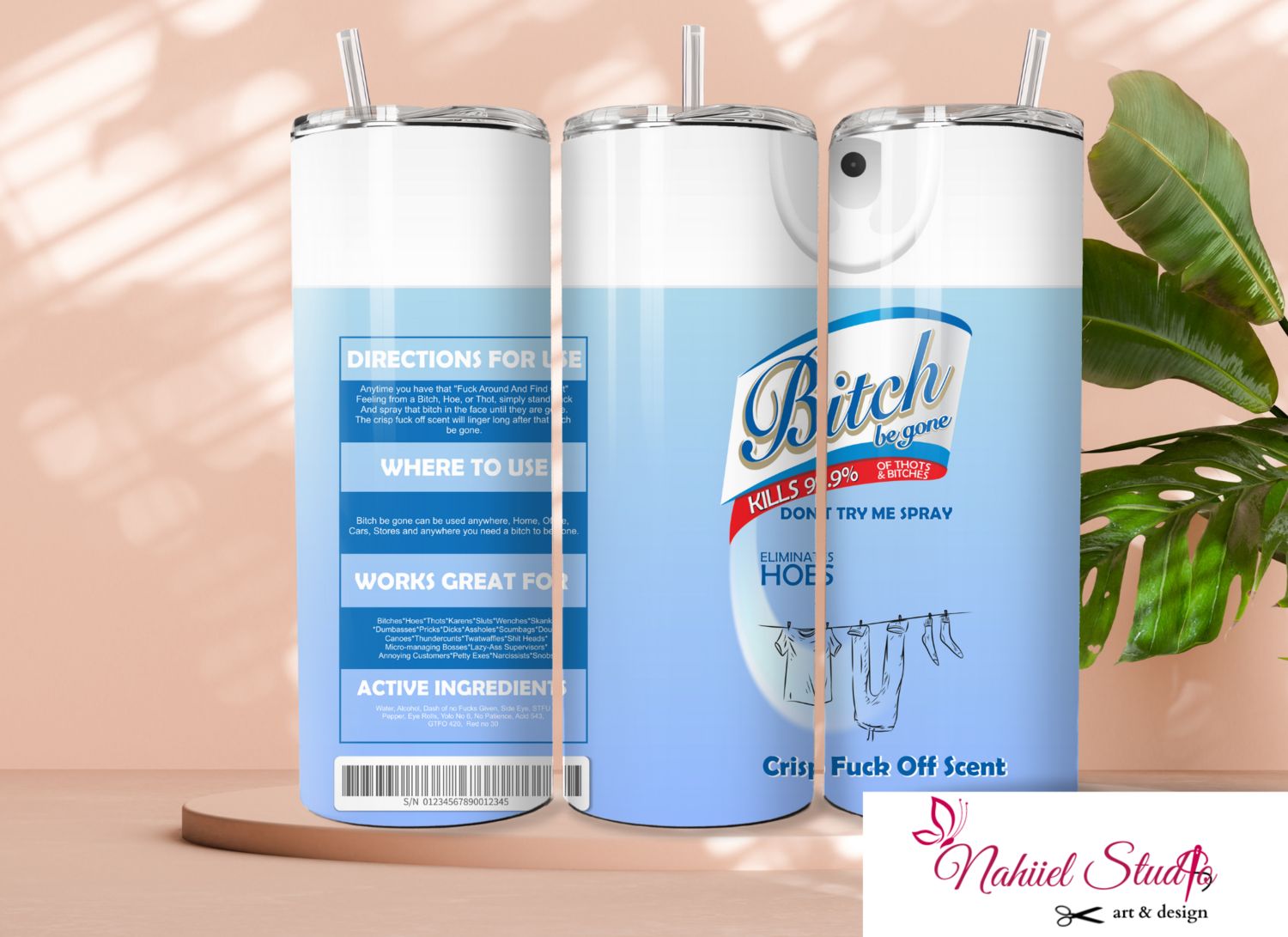 Disinfectant Spray Tumbler with colored lid