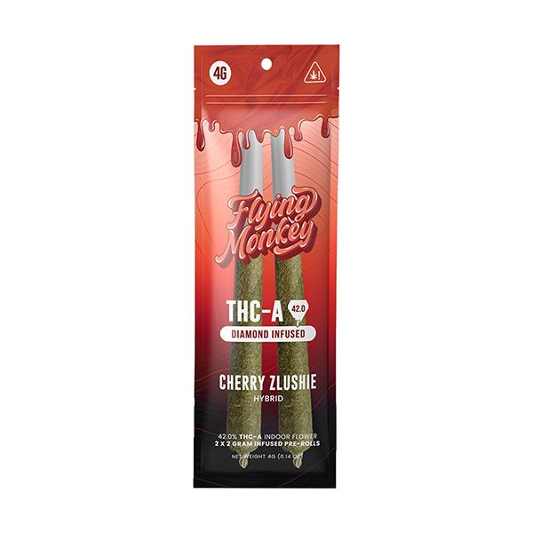 Flying Monkey THC-A Diamond Infused Pre-Roll Cherry Zlushie 4g - 2pk
