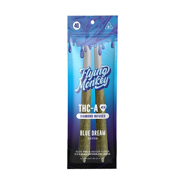 Flying Monkey THC-A Diamond Infused Pre-Roll Blue Dream 4g - 2pk