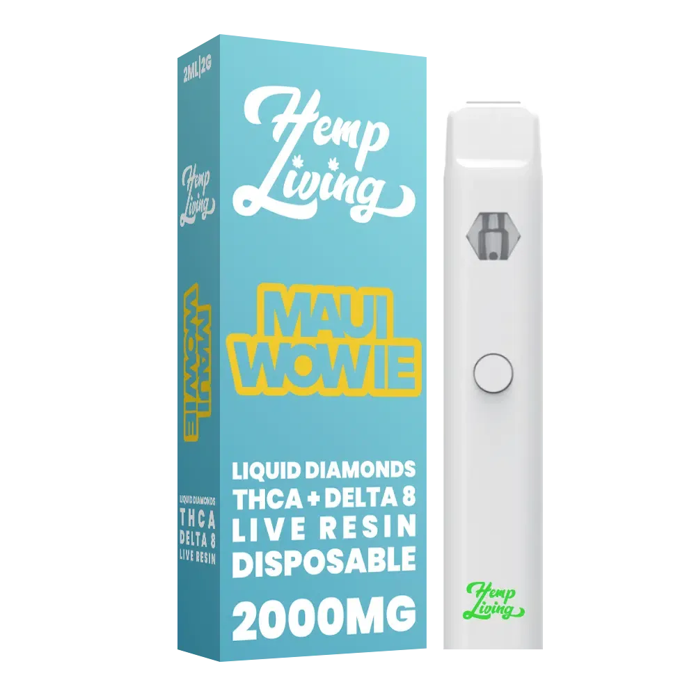 Hemp Living THCA + Live Resin Liquid Diamonds 2g Disposable Maui Wowie