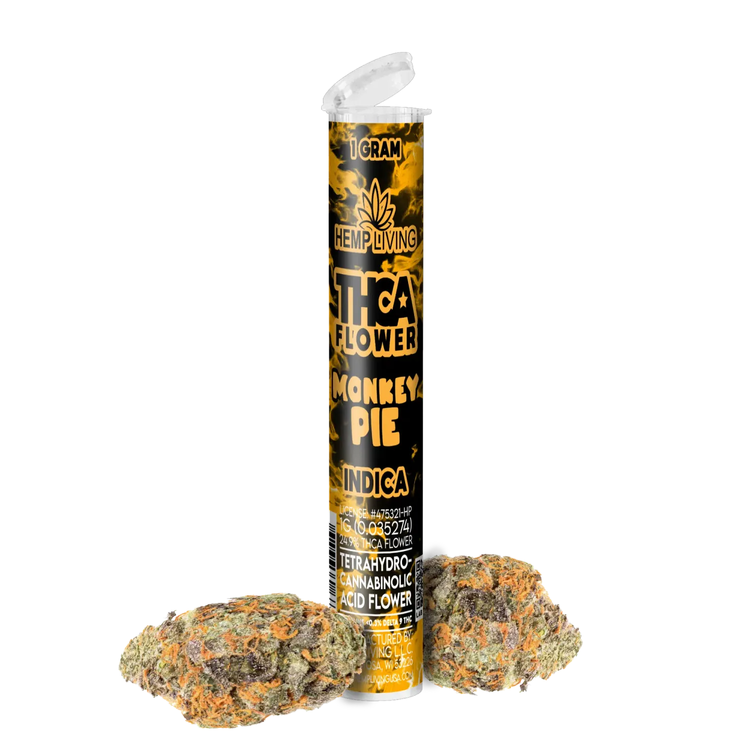 Hemp Living THCA Flower 1g Pre-roll -Monkey Pie