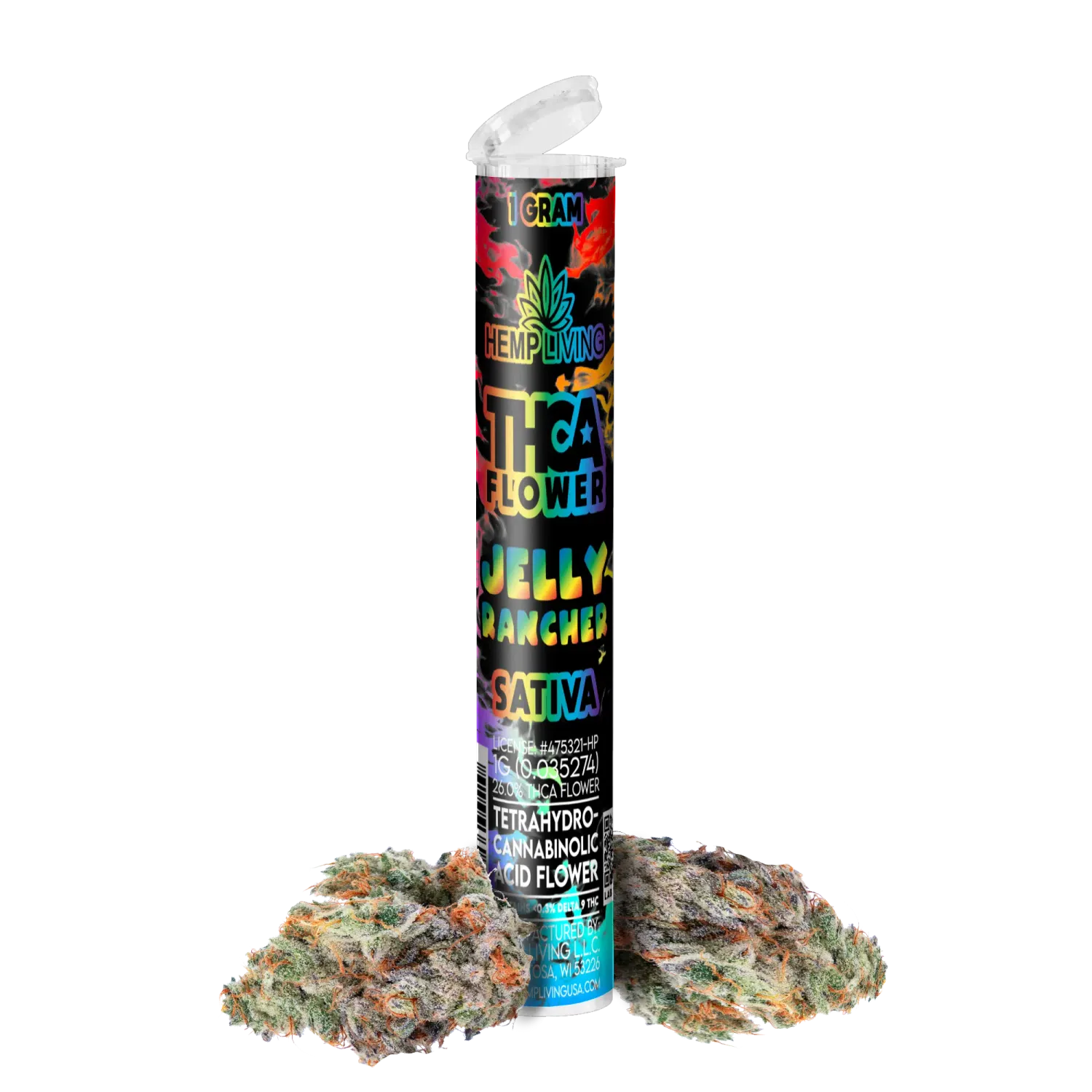 Hemp Living THCA Flower 1g Pre-roll - Jelly Rancher