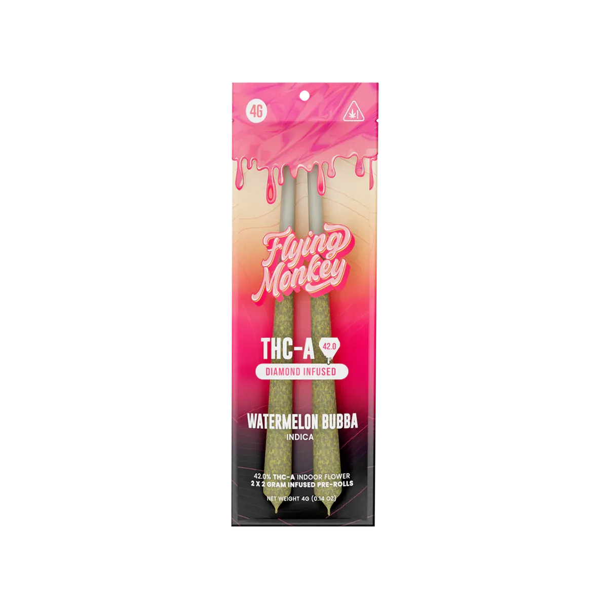 Flying Monkey THCa Diamond Pre-Roll Watermelon Bubba 4g - 2pk