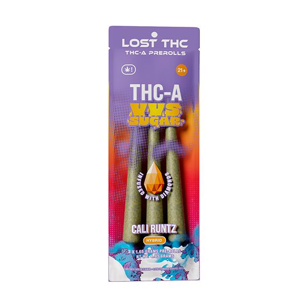 Lost THC THC-A VVS Sugar Pre-Rolls  Cali Runtz 3 Count 4.95 Grams