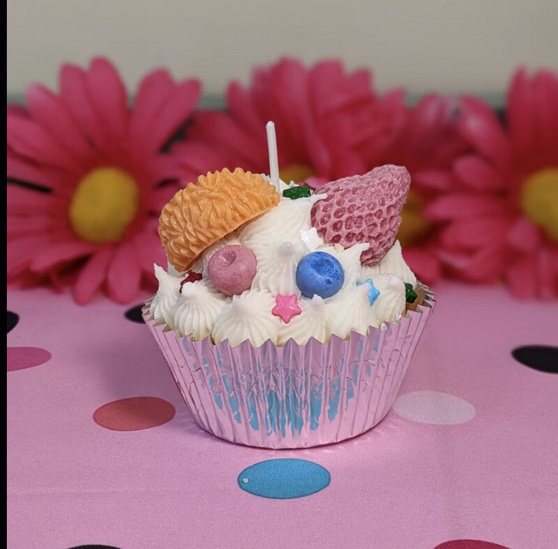 Decorative Dessert Cupcake Candle Strawberry Shortcake Fragrance