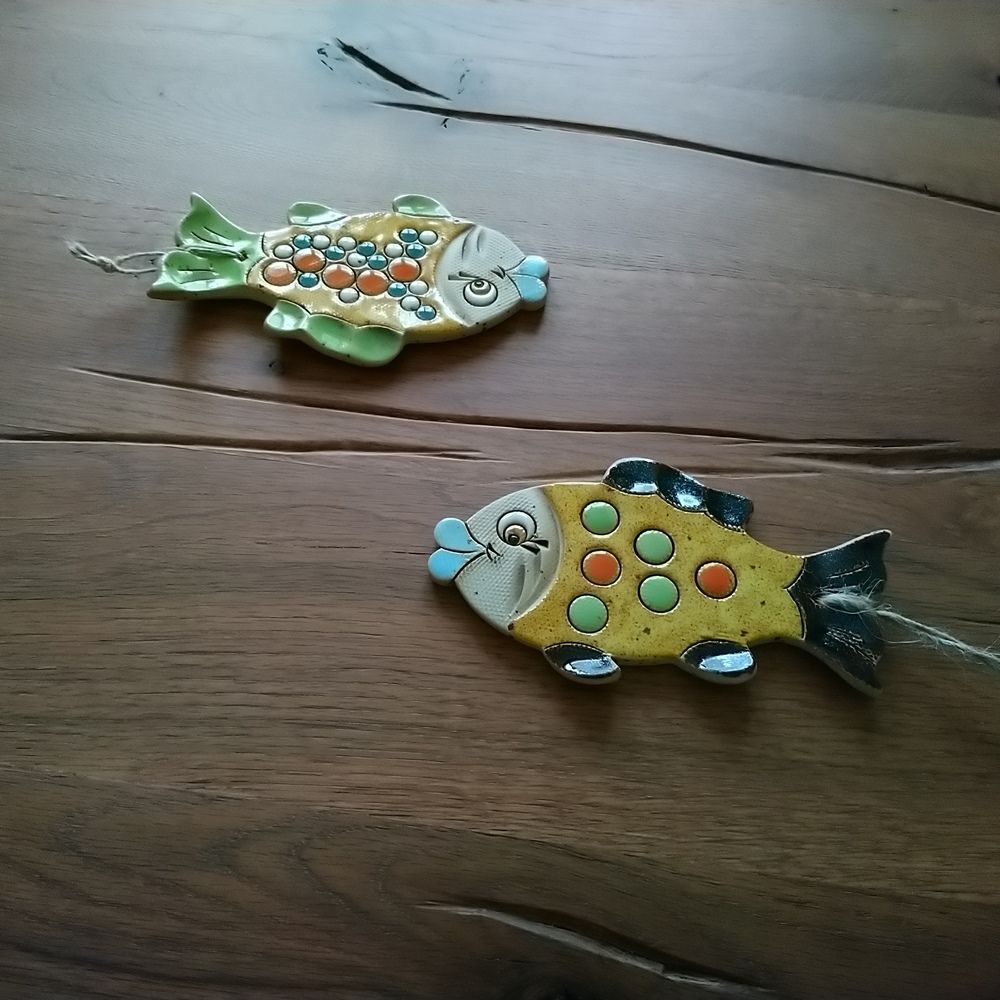 魚　陶器製　壁飾り 1950s vintage ceramic fish wall decor