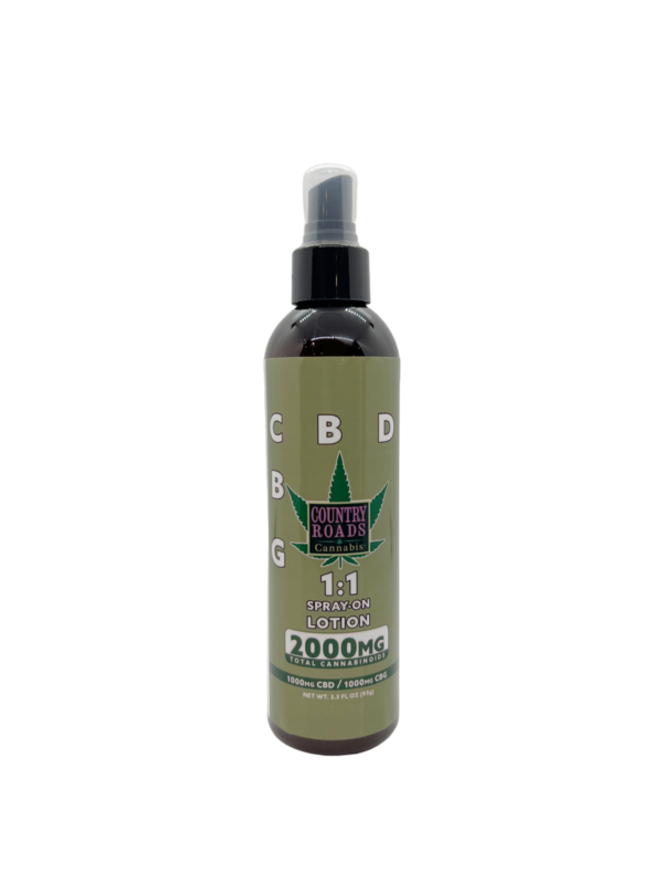 Country Roads: CBD+CBG Spray Lotion