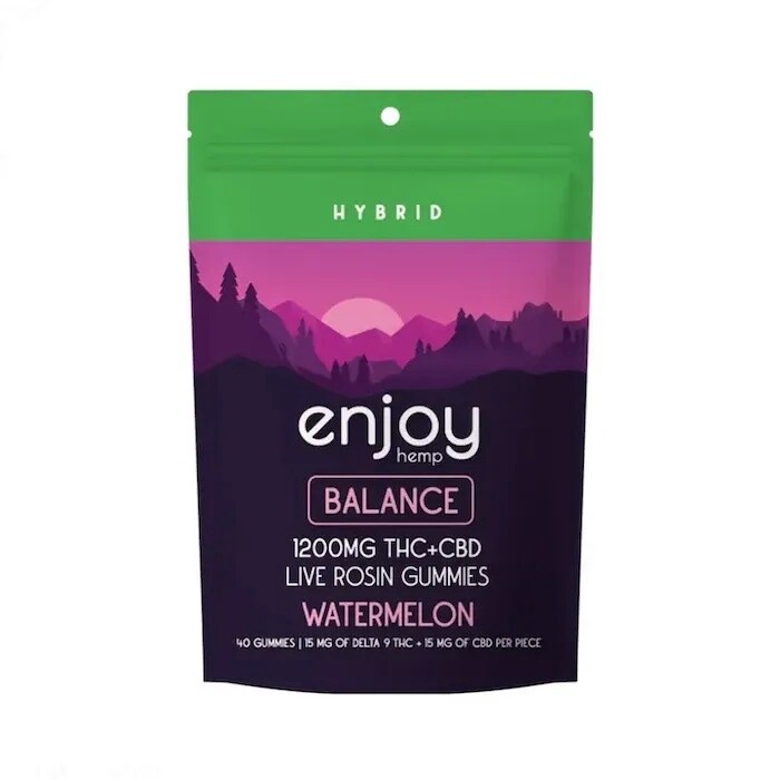 Enjoy: 15mg Live Rosin Delta 9 THC + CBD Gummies Balance