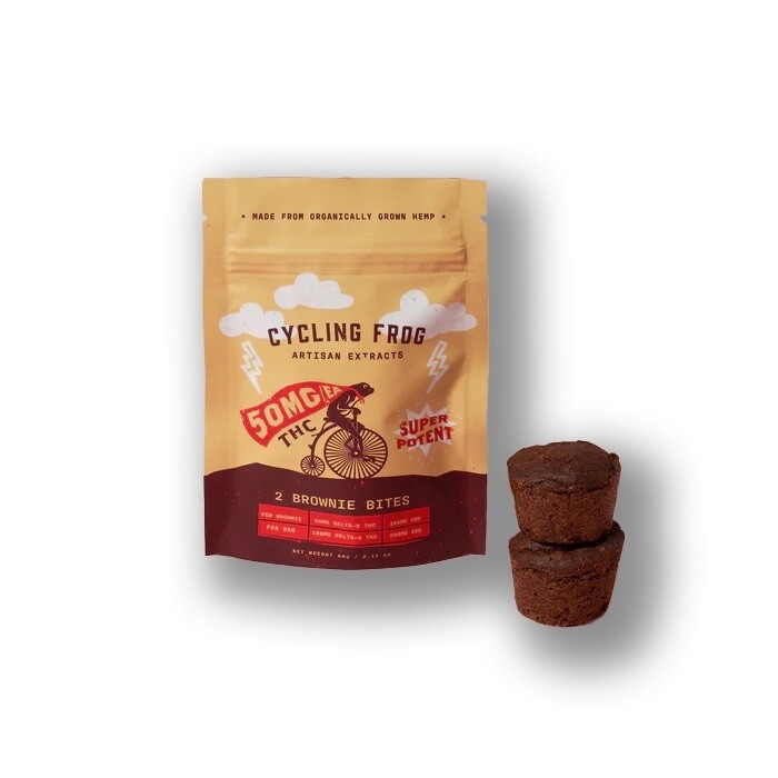 Cycling Frog: 2ct Brownie Bites 50mg THC