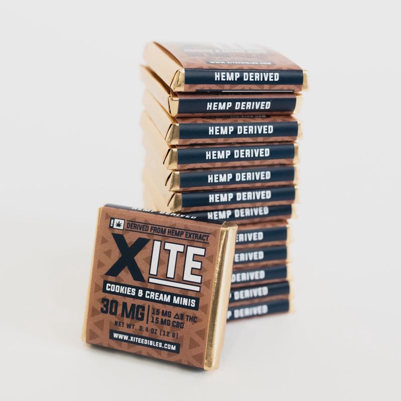 Xite: Cookies and Cream Chocolate Mini&#39;s 1/1 THC-CBD