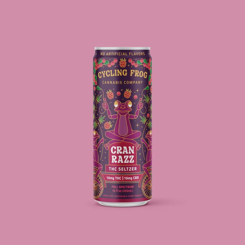 Cycling Frog: Cran Razz 10mg THC + 10mg CBD Seltzer