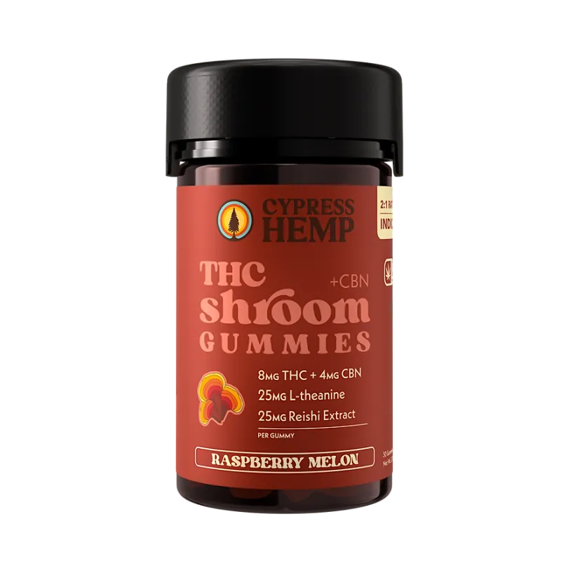 Cypress Hemp: Reishi Mushroom + 8mg THC + 4mg CBN Gummies | Indica