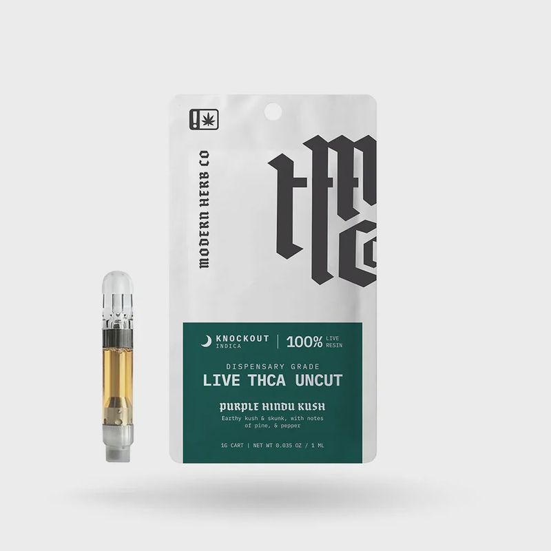 Modern Herb Co: Live Uncut THCa Vape- Knockout Purple Hindu Kush