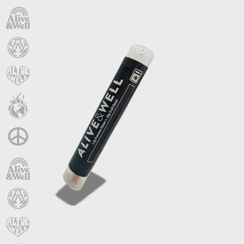 Alive &amp; Well: Dutch Treat Hybrid Infused THCa 1g Preroll