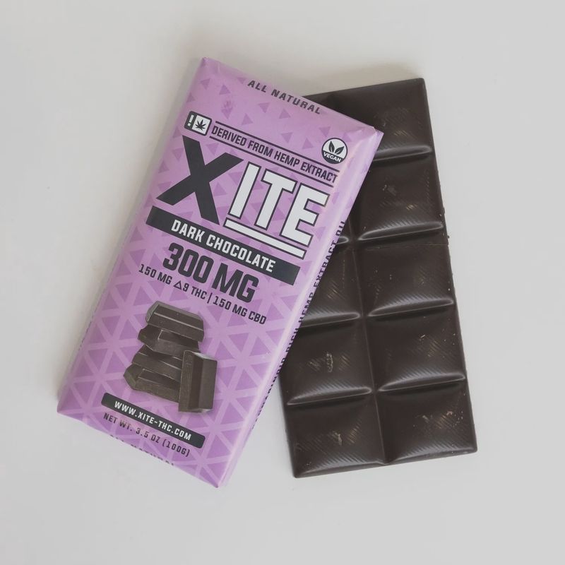 Xite: 300mg Dark Chocolate bar 1/1 THC/CBD