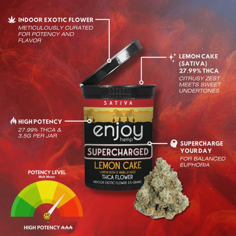 Enjoy: Supercharged THCa Sativa Flower 3.5g - Lemon Cake