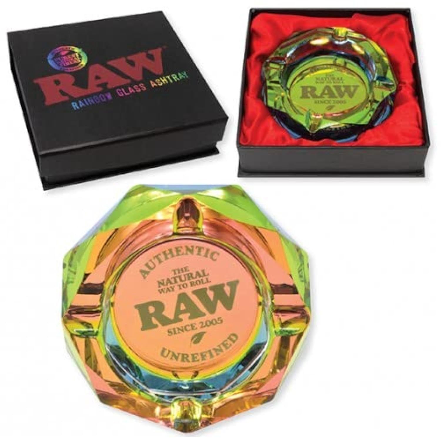 RAW Glass Ashtray, Colour: Rainbow