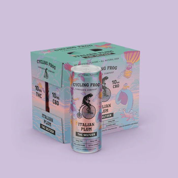 Cycling Frog: 10mg THC Seltzer - Italian Plum - 6pack