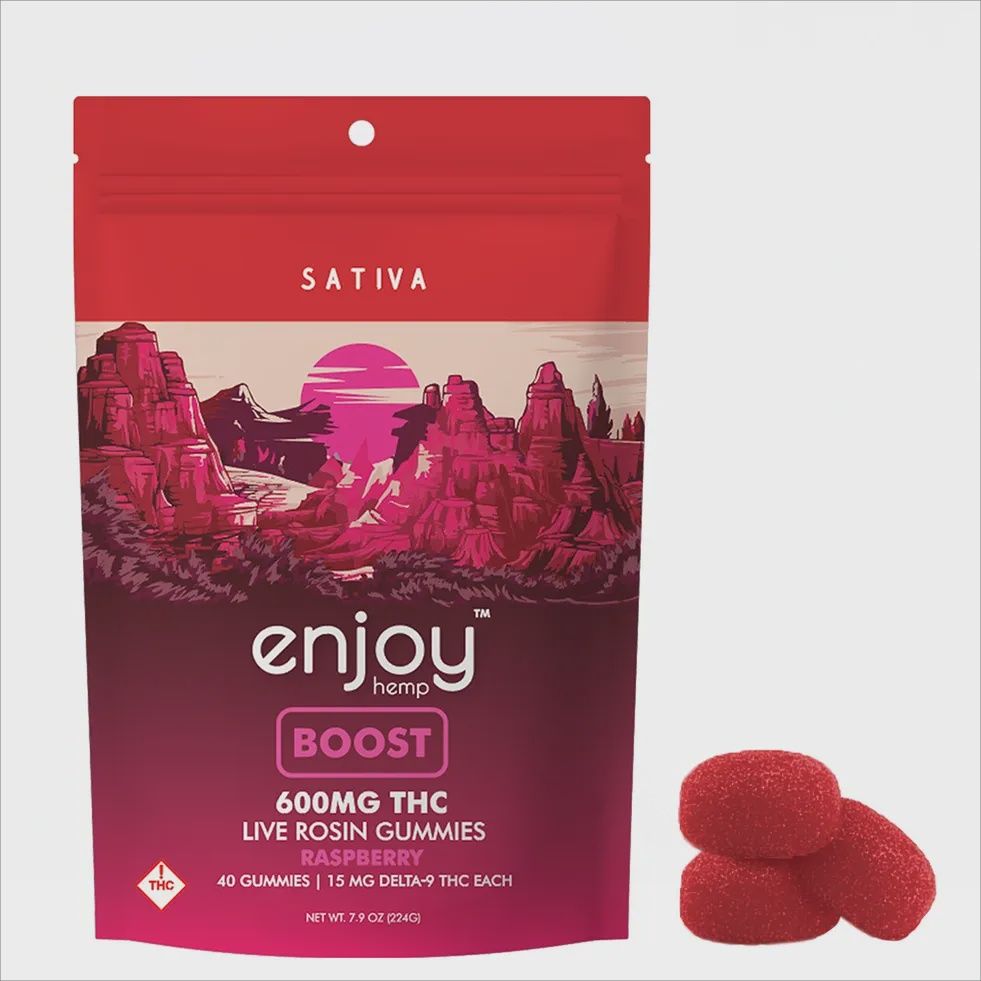 Enjoy: 15mg Live Rosin Delta 9 THC Gummies Boost 40ct