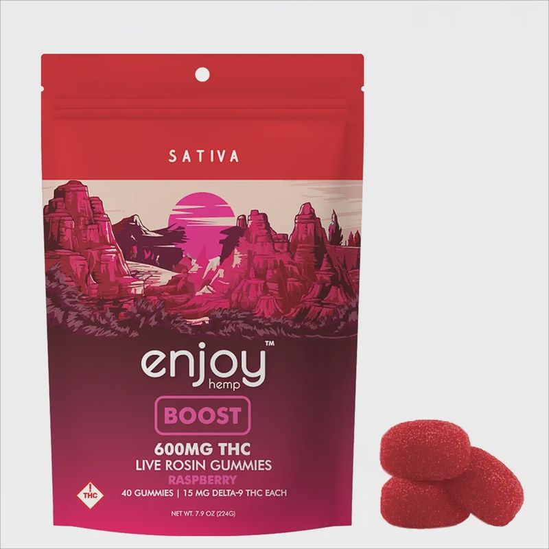 Enjoy: 15mg Live Rosin Delta 9 THC Gummies Boost 40ct