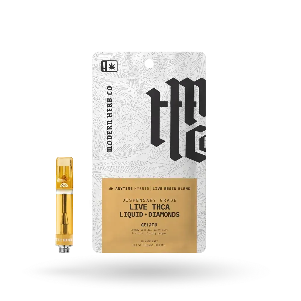 Modern Herb Co: Anytime Gelato Hybrid THCa Liquid Diamonds Vape Cartridge 1g