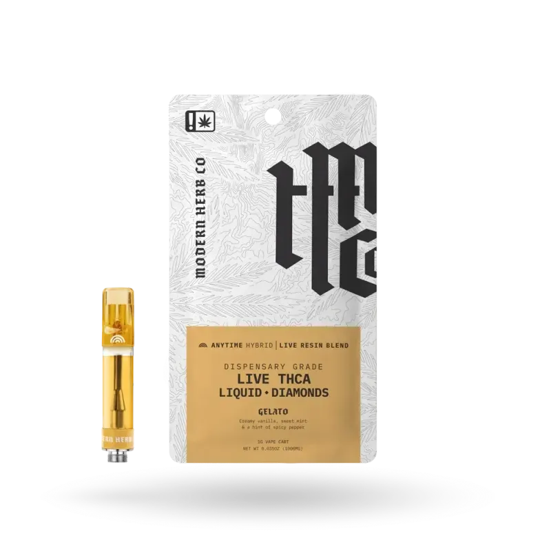 Modern Herb Co: Anytime Gelato Hybrid THCa Liquid Diamonds Vape Cartridge 1g
