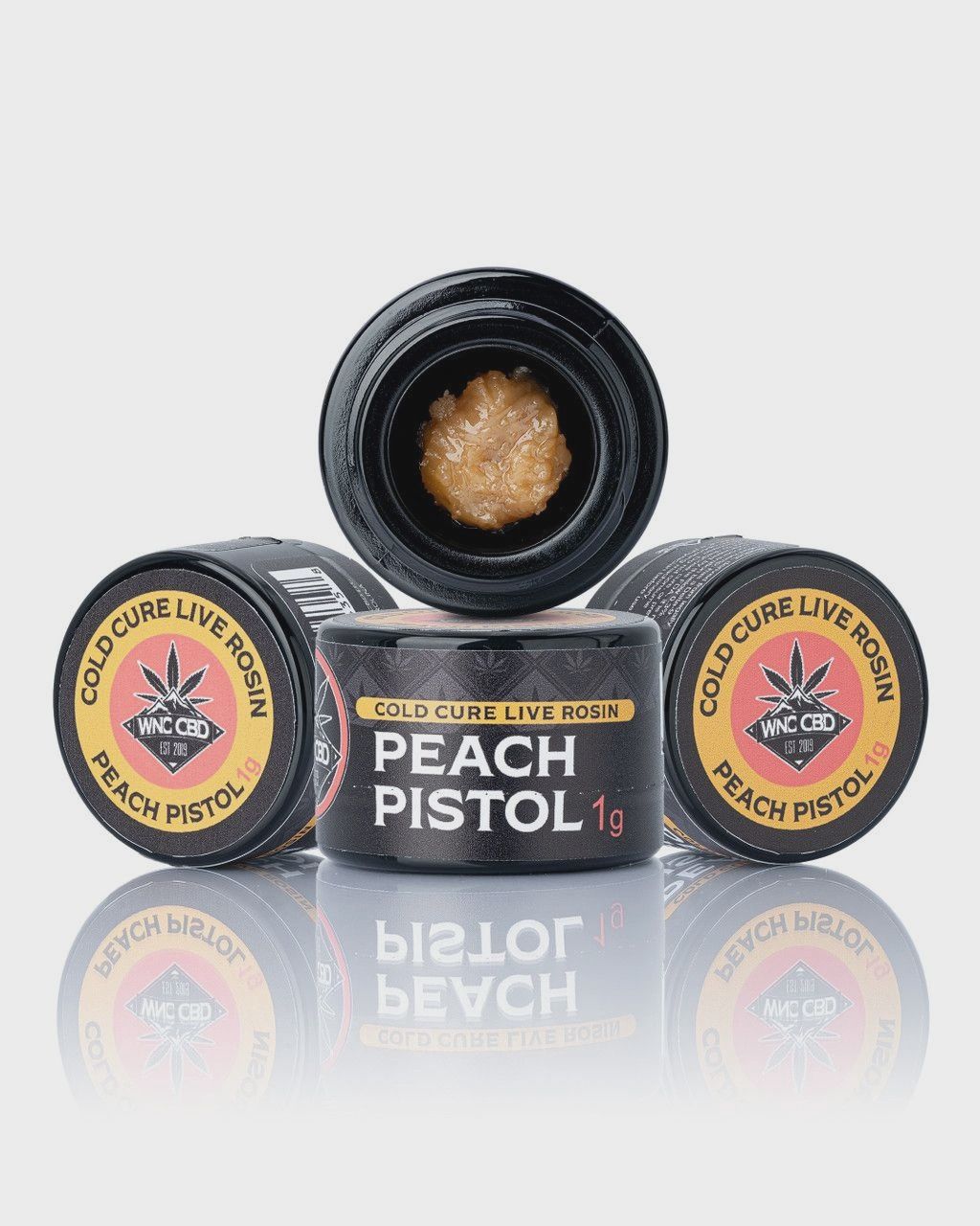 WNC: Peach Pistol Cold Cure Live Rosin THCa Concentrate 1g
