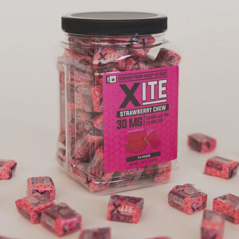 Xite: Strawberry Chews 1:1 THC:CBD 70ct Jar