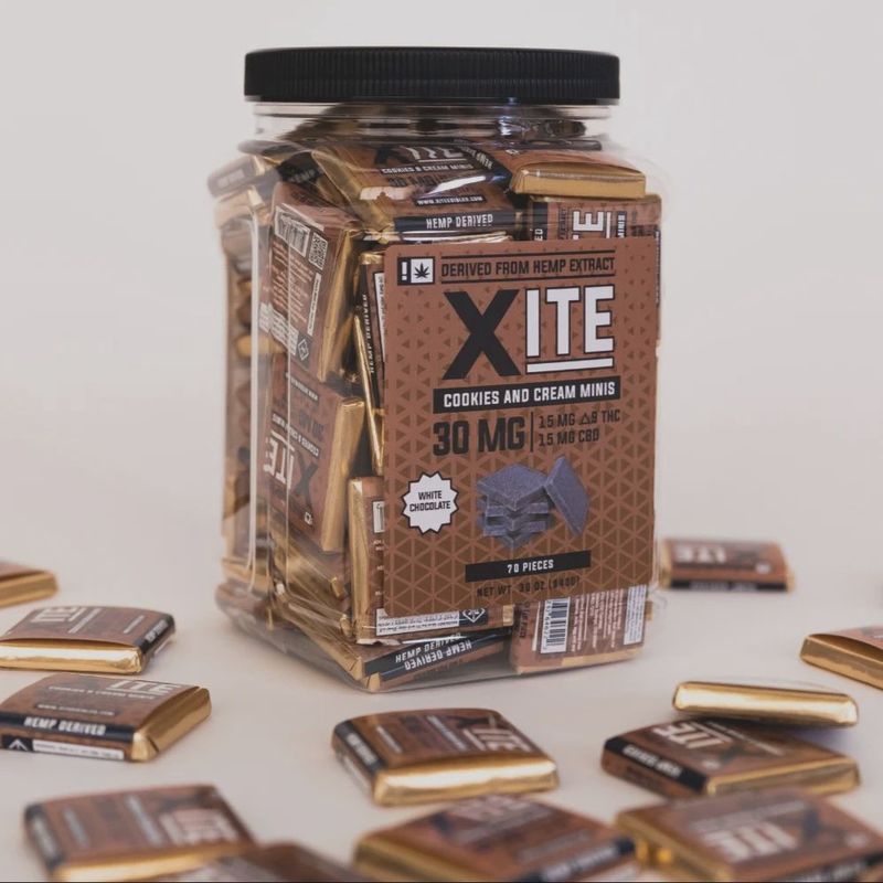 Xite: Cookies and Cream 1:1 THC:CBD Minis 70ct Jar