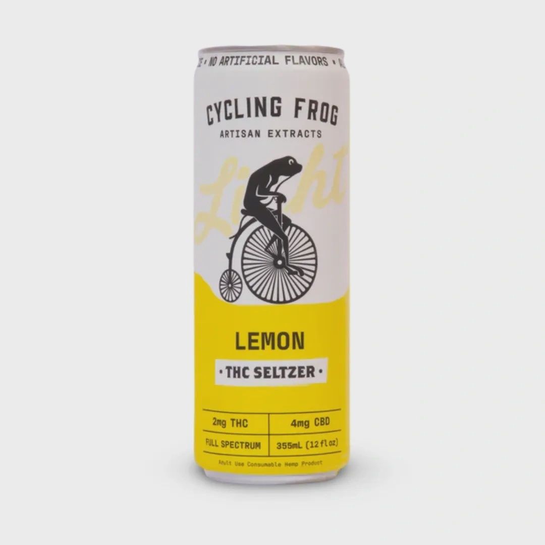 Cycling Frog: Lemon Light THC Seltzer 2mg THC + 4mg CBD Single Can