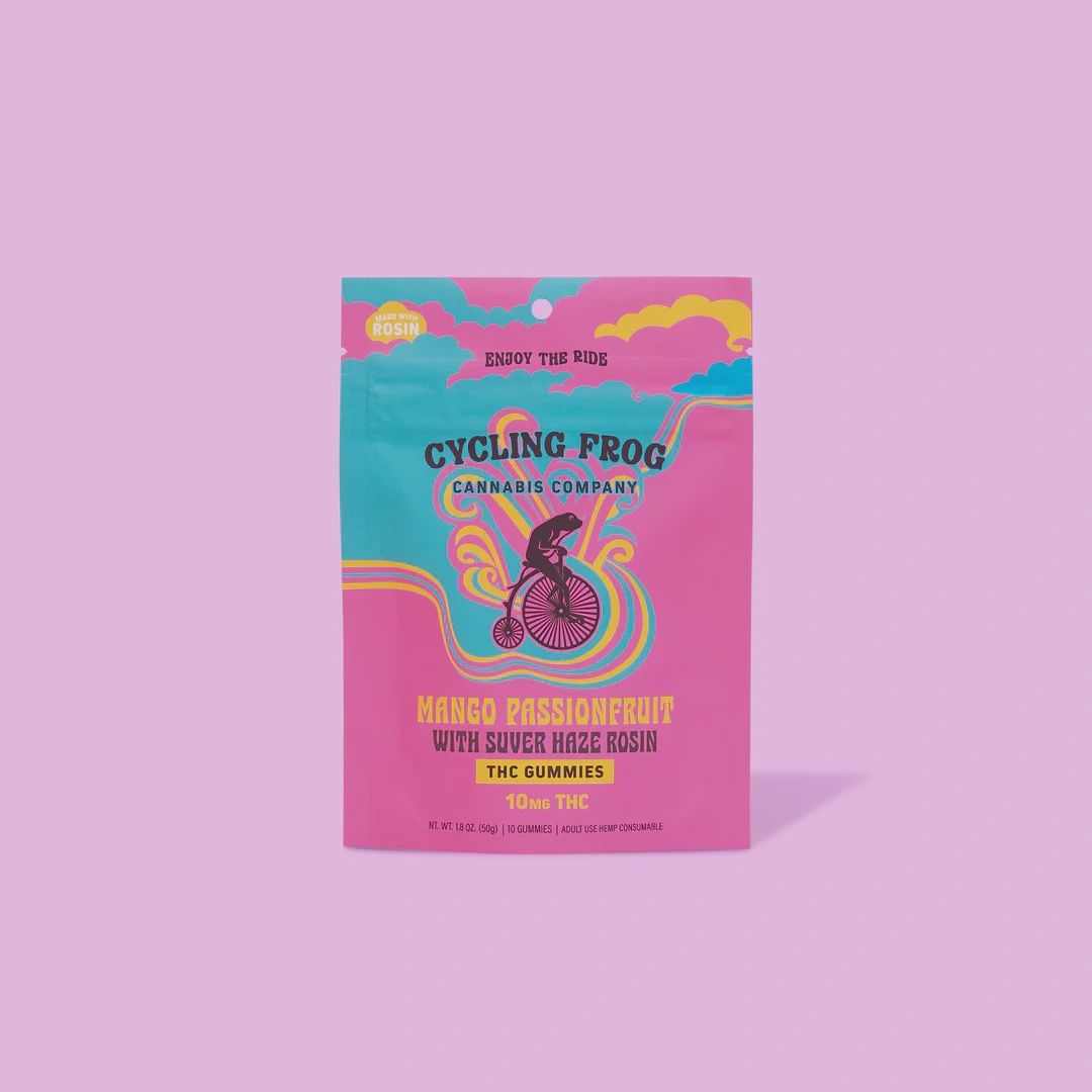 Cycling Frog: Mango Passionfruit Rosin THC:CBD Gummies | 10ct