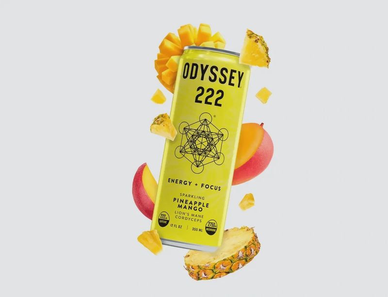 Odyssey: Pineapple Mango 222 Sparkling Mushroom Energy Drink