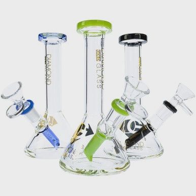 Diamond Glass 6" Mini Beaker Bong