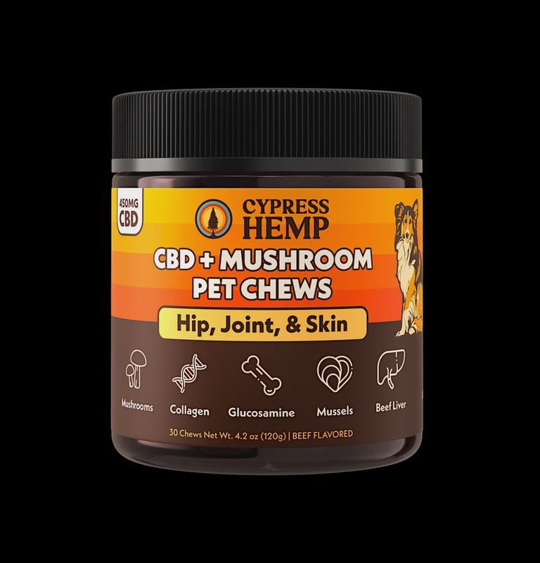 Cypress Hemp: CBD + Mushroom Pet Chews (Hip, Joint, &amp; Skin)